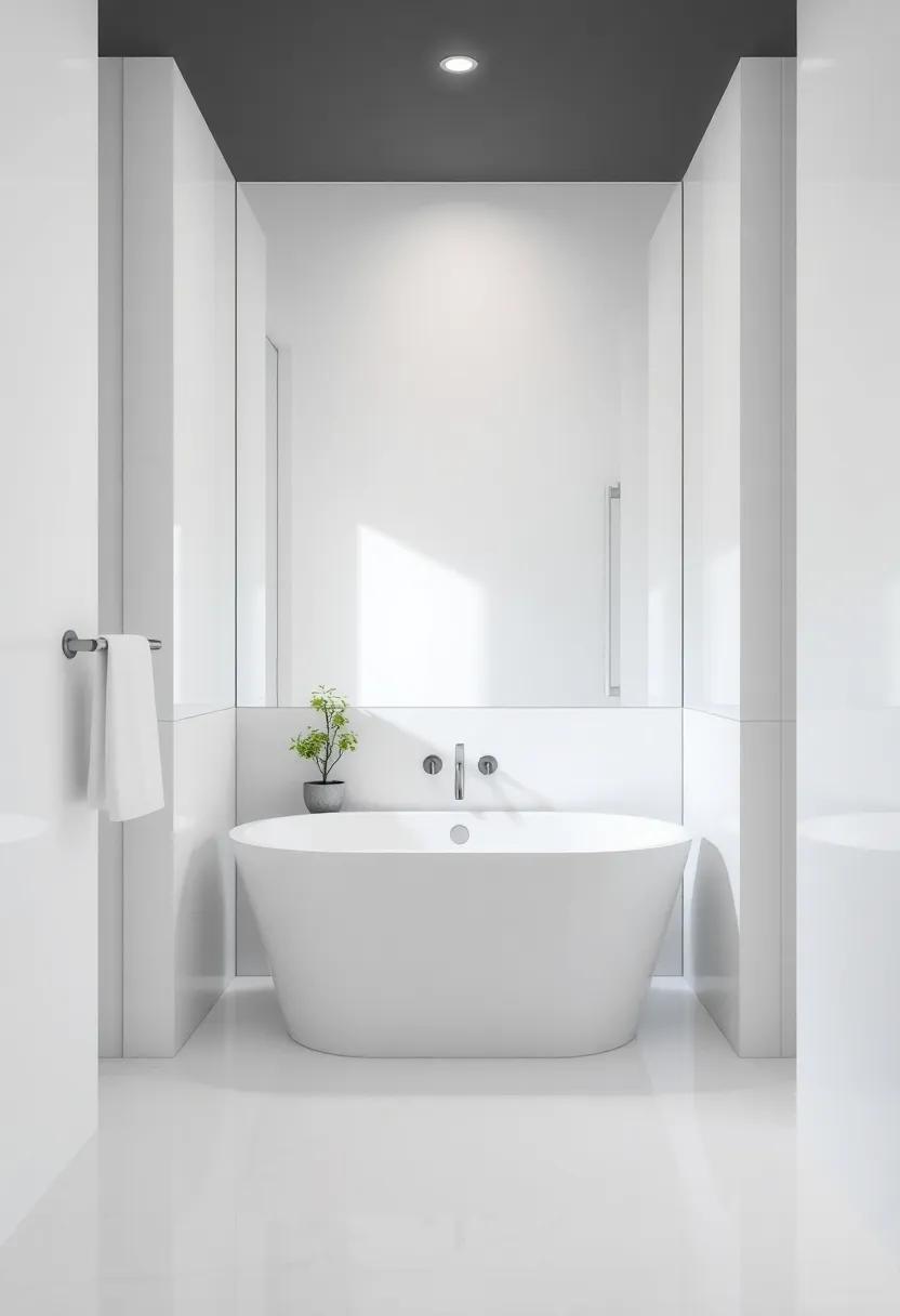 Use mirrors strategically: Opt for mirrored surfaces to create depth, making your bathroom feel larger while highlighting your chic tub