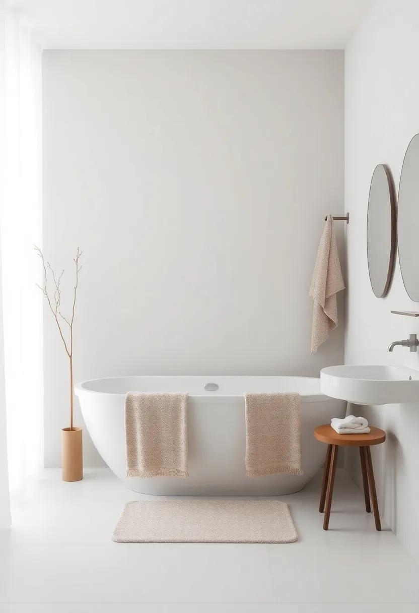 Use soft textiles: Plush towels and mats in subtle colors can enhance comfort without intruding on the visual flow of the space