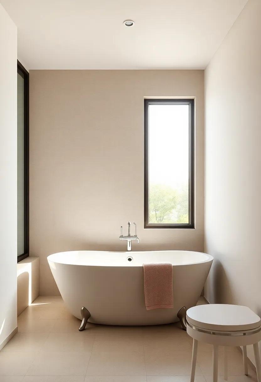 Utilize a window: If you're lucky enough to have one, a window can create the perfect backdrop for your tub, allowing natural light to shine in