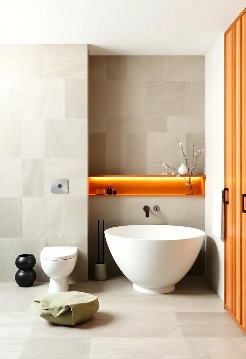 Warm Color Accents: Pair your⁣ stone tiles ‍with warm ⁢wood accents for cabinetry or⁣ shelving, emphasizing⁣ a cozy, earthy escape