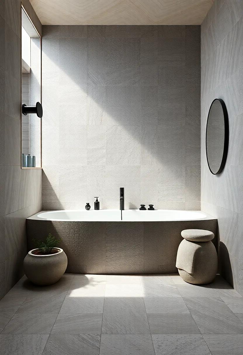 Harmony of Shapes: Experiment with geometric patterns ‌in your⁢ tile⁤ layout to add a contemporary touch while keeping​ the overall feeling zen