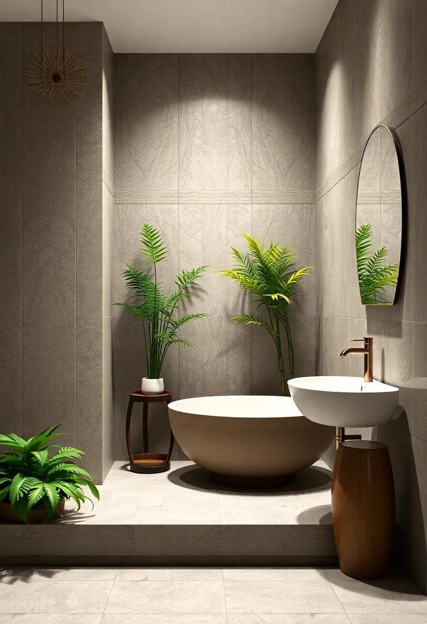 Native Plants: Introduce potted plants like ferns or ‍bamboo to bring a touch⁤ of‌ life ‍to your bathroom, complementing⁣ the ‍natural ⁣stone aesthetic