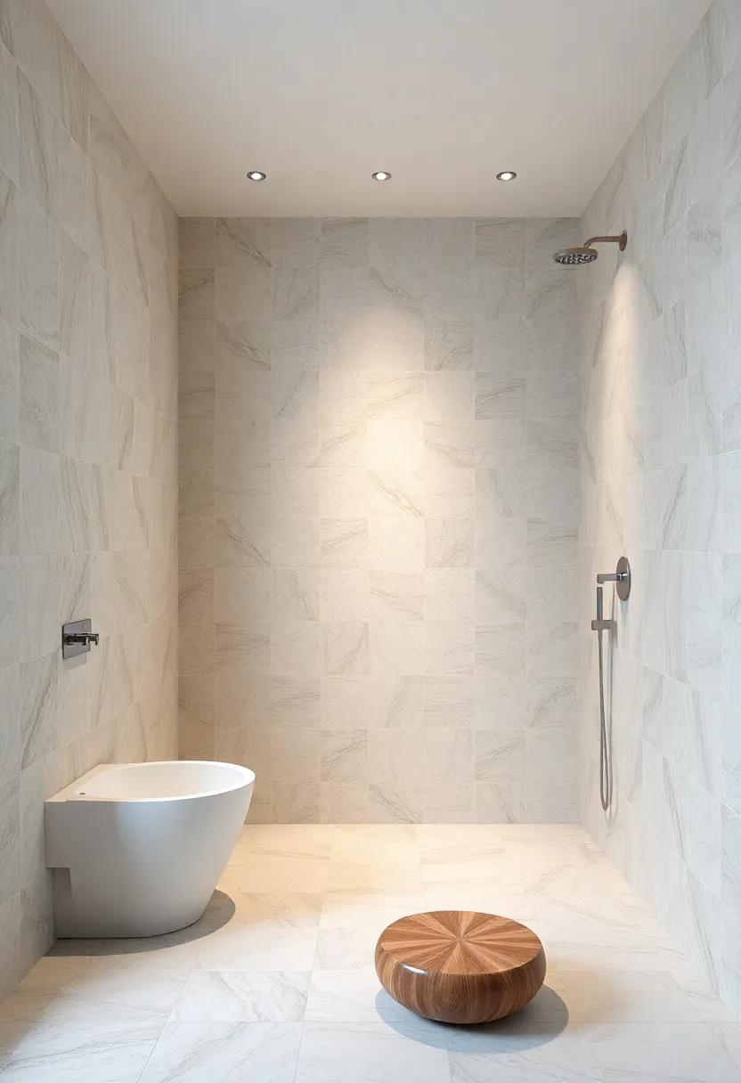 Shower Sanctuary: Create a wall of natural stone ⁤tiles in the shower for a stunning visual ⁤impact and a‌ luxurious spa-like⁣ atmosphere