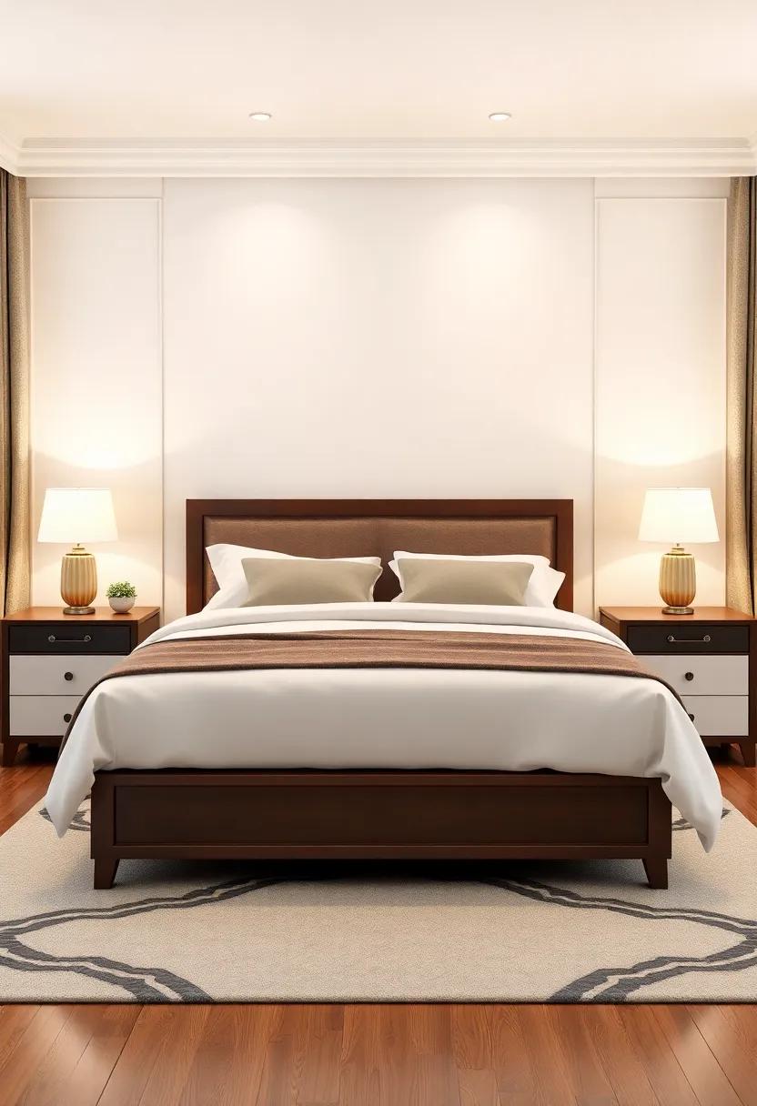 balanced symmetry:​ Dive into the world of symmetry with​ matching⁢ nightstands and lamps flanking‌ your queen bed for a traditional yet stylish look