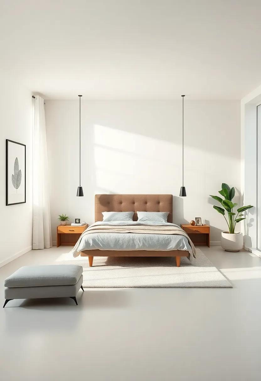 Open Layout with a Twist: Explore the idea of placing your⁢ bed⁢ in the ⁢center of ‌the room, separating it from a⁣ cozy ⁤seating area, enhancing both function and flow