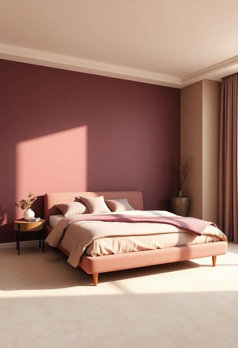 Deep Plum:‌ Infusing a ‍Touch of ⁣Luxury in a Beige Palette