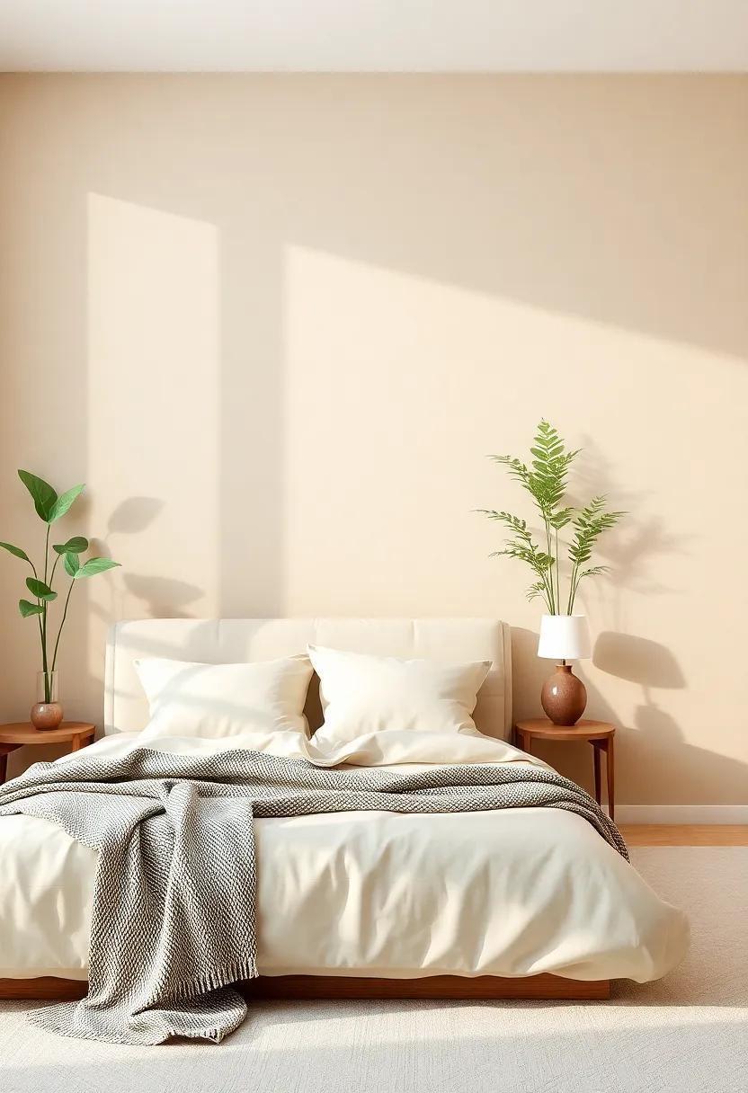 Natural​ Elegance: Soft Greens That Enhance A Beige Bedroom atmosphere