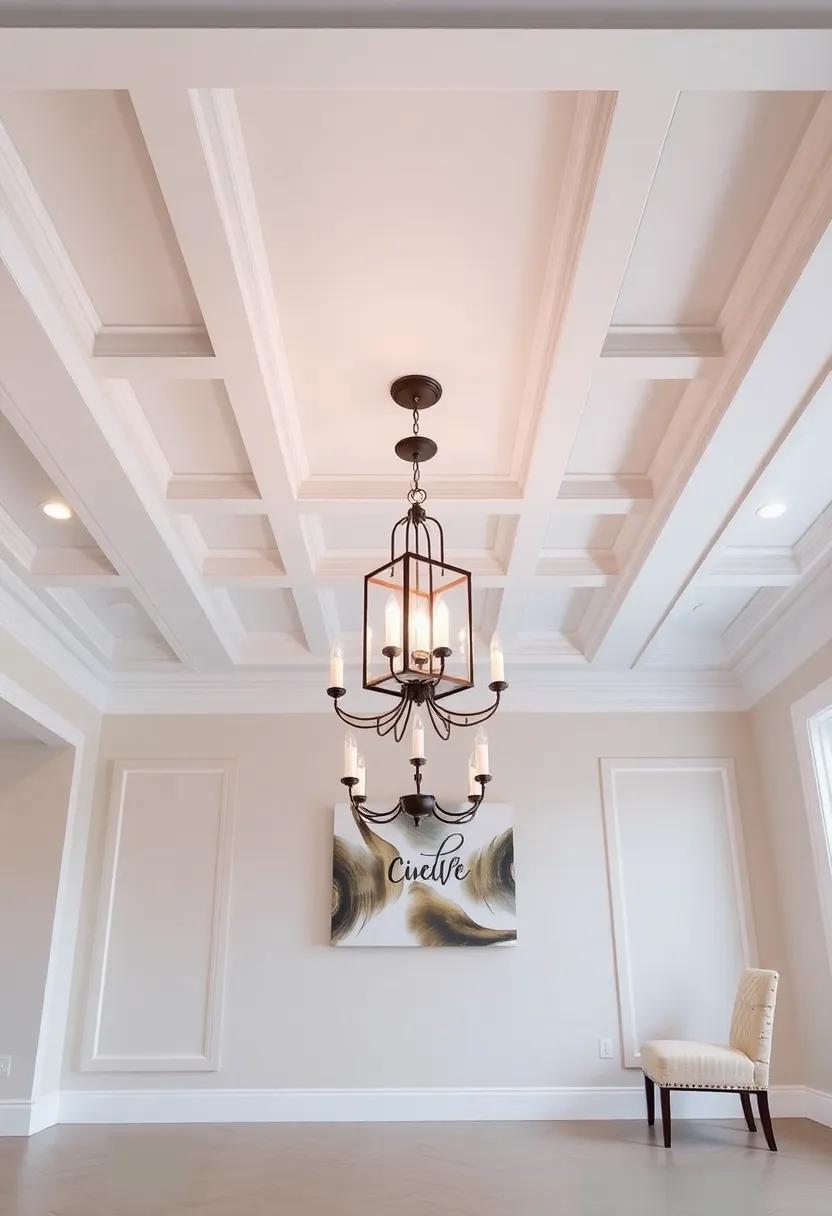Coffered elegance: Add layers of sophistication with ⁣coffered ⁢ceilings, where square or rectangular frames are recessed to‍ create⁤ visual interest and depth