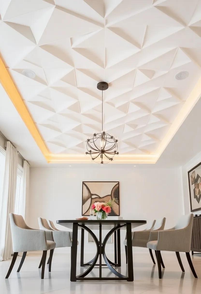 Geometric Patterns: Use geometric patterns on the ceiling for a contemporary twist, adding a playful element that breathes life ⁤into the ​space