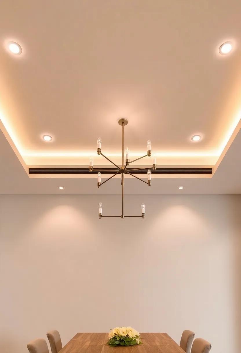 Layered‌ Lighting: Integrate recessed lighting into the​ ceiling design for a sophisticated touch that can set the mood tailored to your dining experiences
