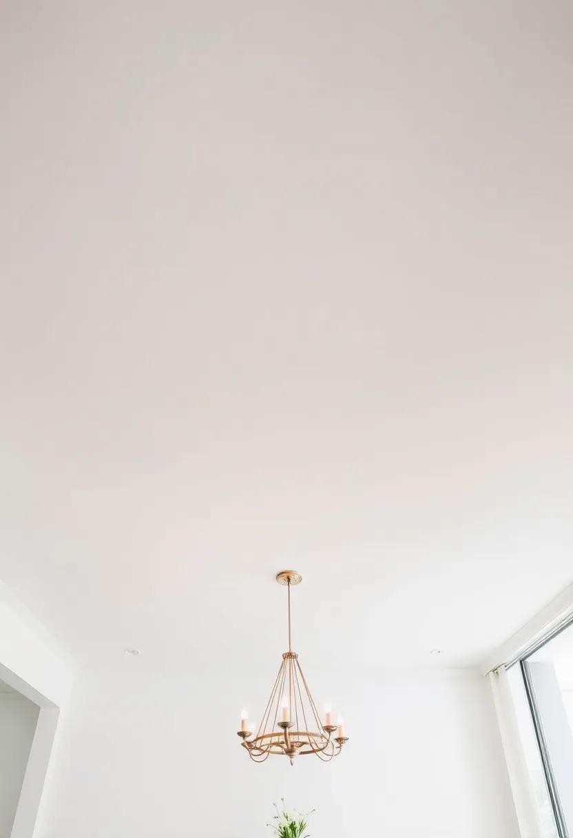 Modern Minimalism: Embrace a clean, sleek look with smooth white drywall ceilings that create a sense of open space, complemented by strategically placed lighting