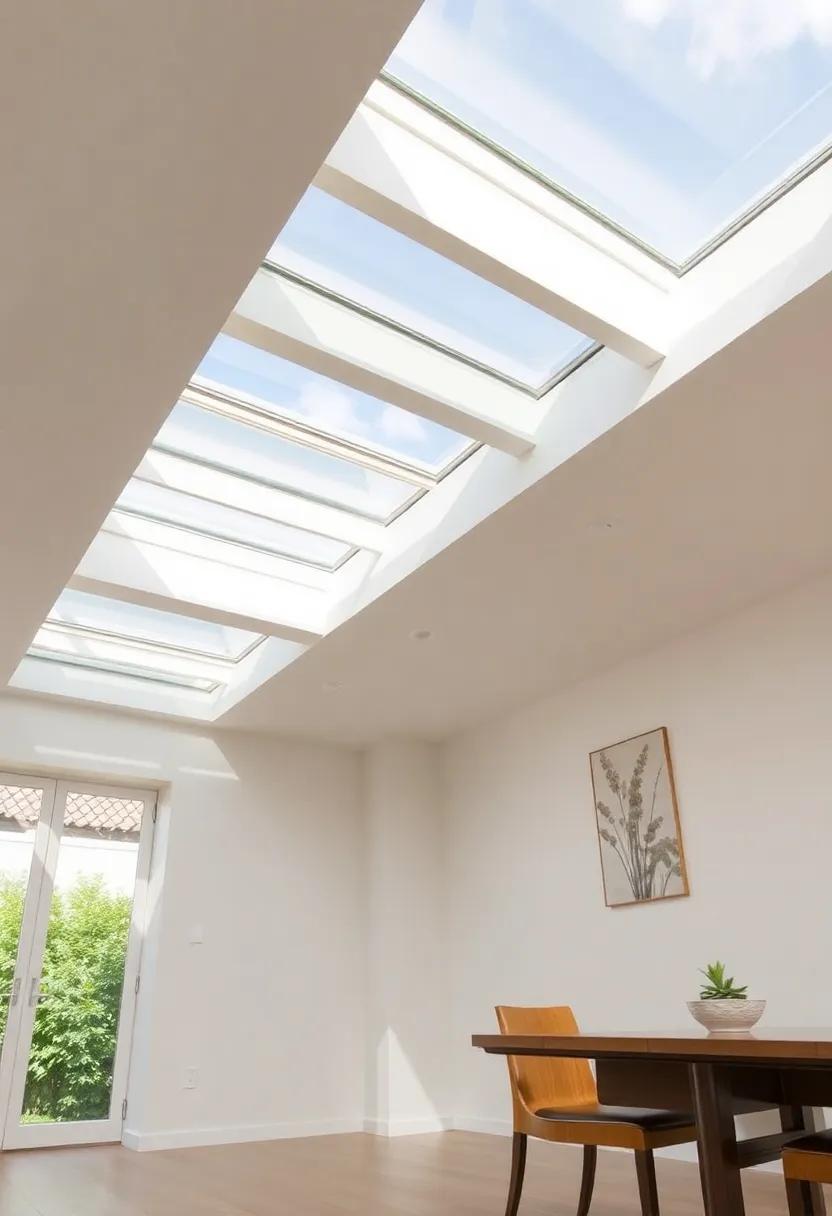 Skylights & Sunroofs: Bring the outside in with skylights or sunroofs that soak your⁢ dining area in natural light, simultaneously enhancing‌ the ceiling ⁣design