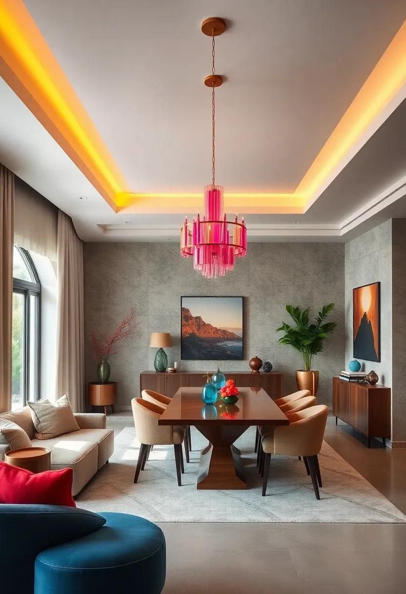 Colorful Statements: Bold and Bright Chandelier Designs That Transform Dining Ambiance