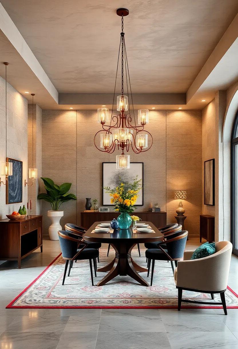 Eclectic Mix: Combining Different Styles of Chandeliers for a Whimsical Dining Look