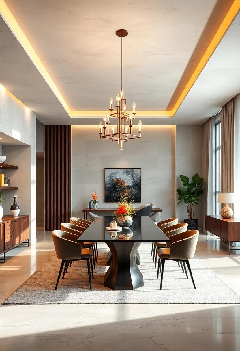 Modern Minimalism: Sleek and Sculptural Chandelier Designs for Contemporary Dining Rooms