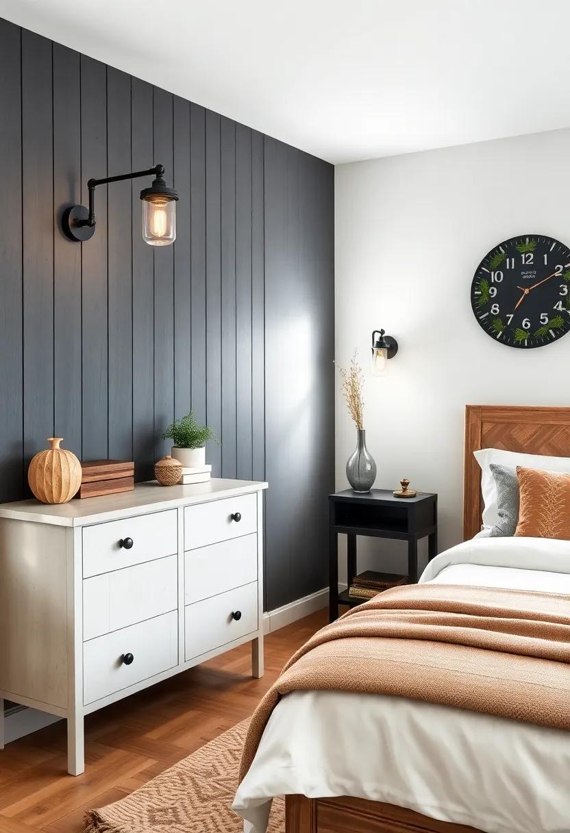 Integrate industrial-style wall sconces for a contemporary flair without sacrificing warmth