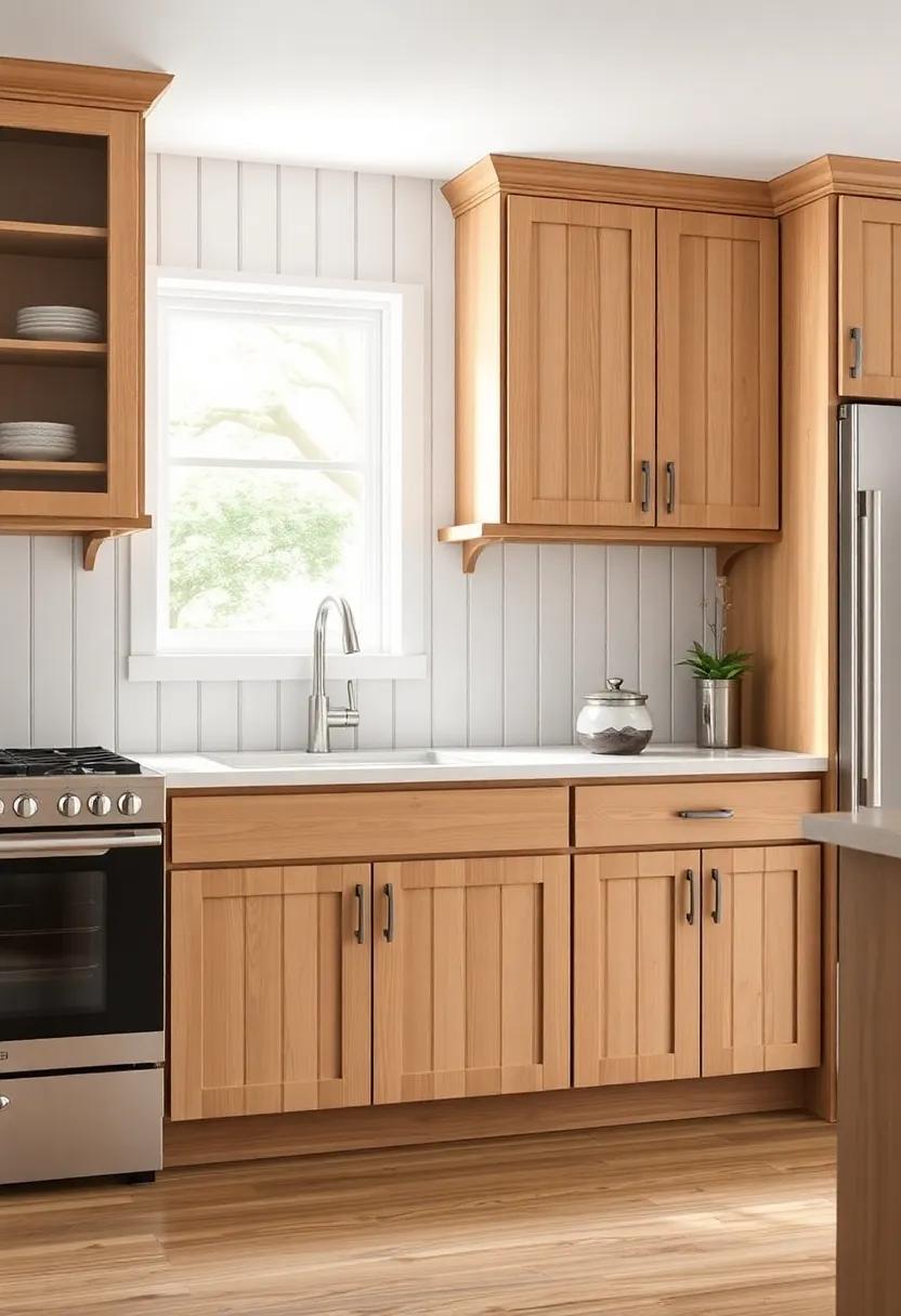 Beadboard​ cabinet Doors: Add texture and charm to your kitchen with beadboard detailing, perfect for a classic farmhouse feel