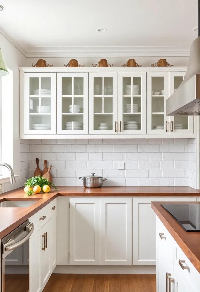 glass-Front Cabinets: Highlight your favorite kitchenware with glass-front doors that provide a sophisticated and open​ feel without sacrificing storage