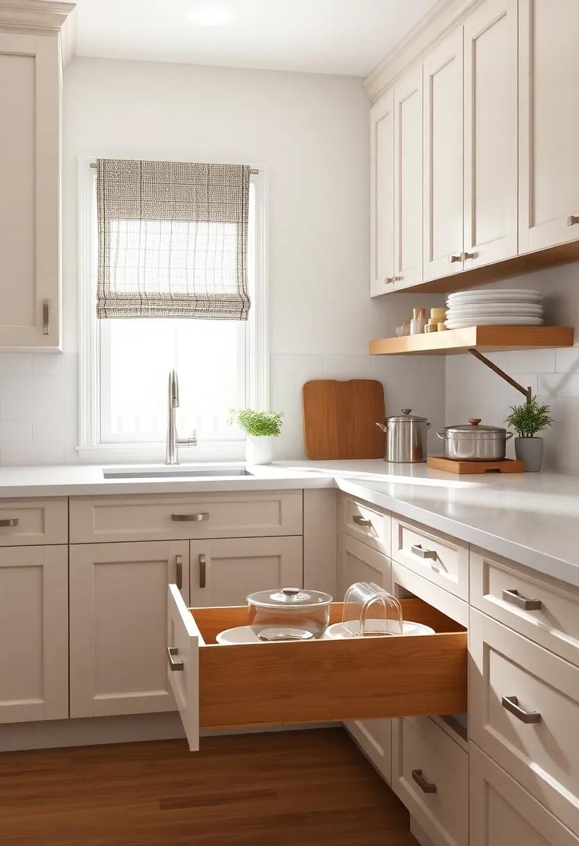 wide Drawer Units: Functionality meets style with broad drawers for pots, pans, and utensils, ensuring ‌easy access and efficient use of space
