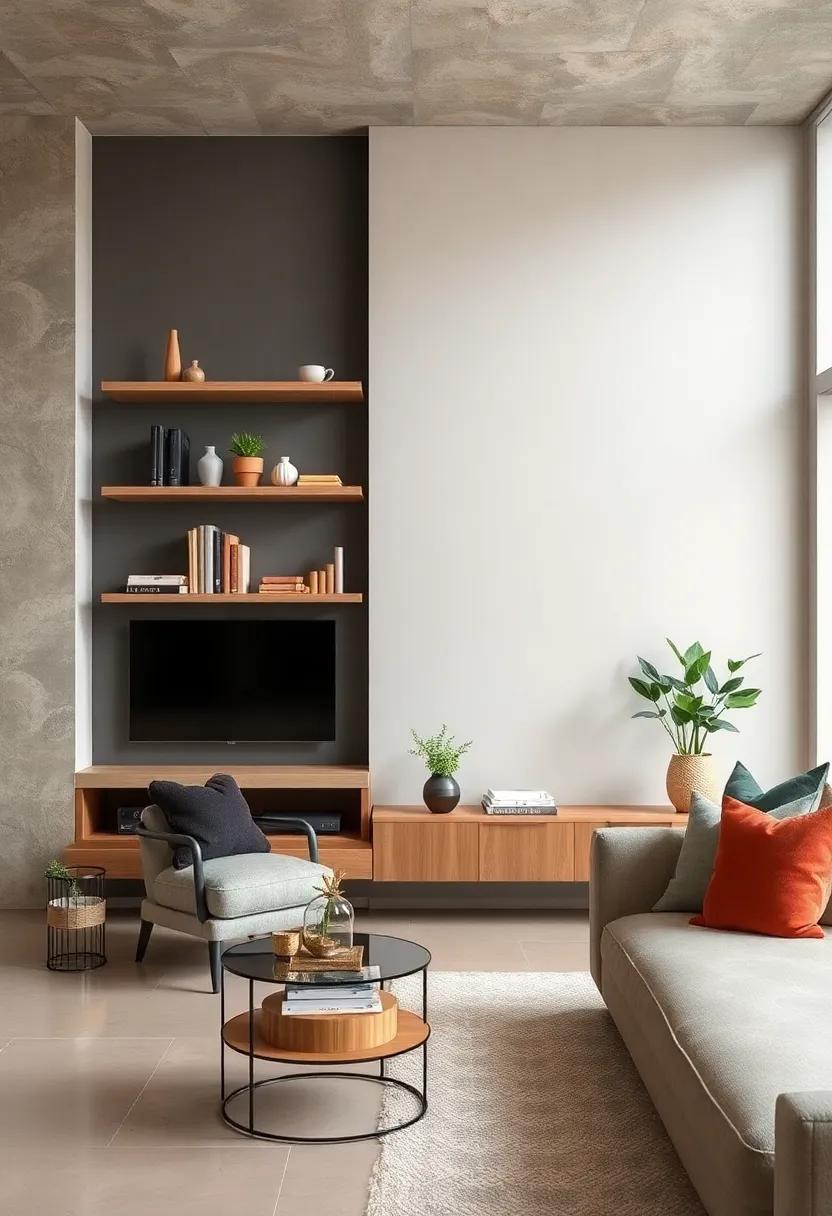 Modular Approach: Interchangeable floating shelves that allow you to customize your setup as your design preferences evolve