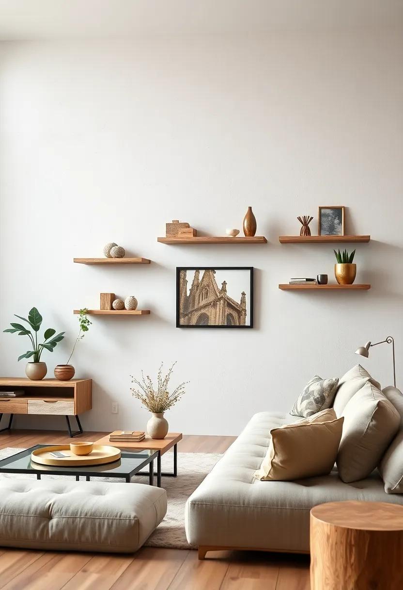 Glass Beauty: Sleek glass shelves that offer an airy feel, making them ideal for showcasing collectibles without overwhelming the space