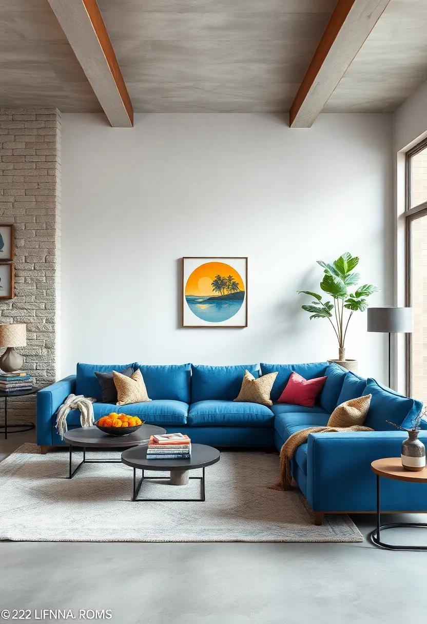 25 Inspiring Ways to Style Your Living Room Around a Blue Sectional Sofa
