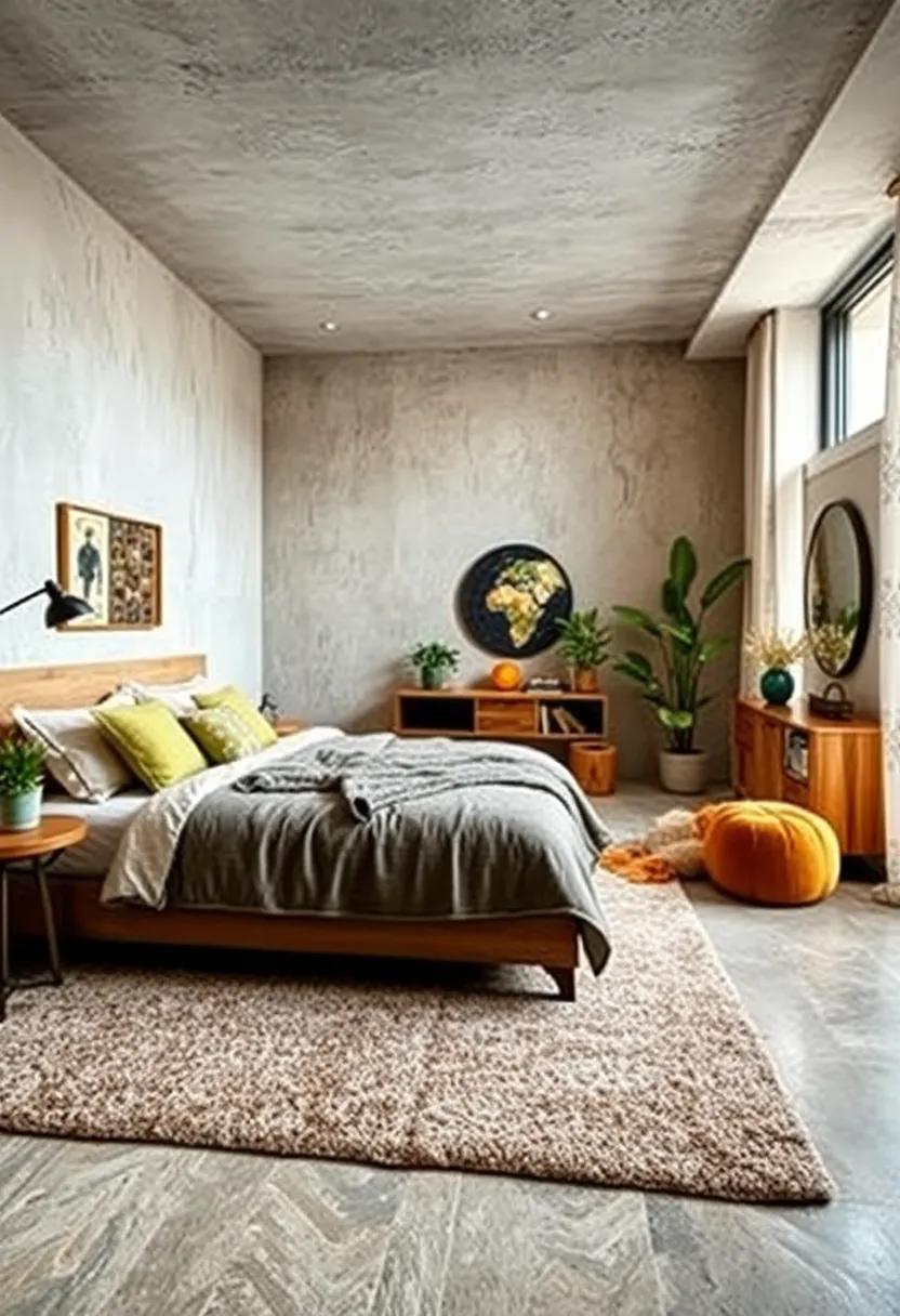 Design Cozy Flooring: Add warmth with a plush area rug that invites you to walk barefoot and cushions your steps, making your bedroom feel more inviting