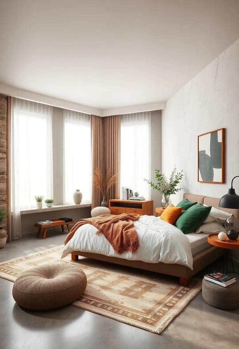 Embrace earthy Tones: Transform your bedroom with a palette of soothing browns, greens, and soft neutrals to evoke a sense of calm and connection to nature