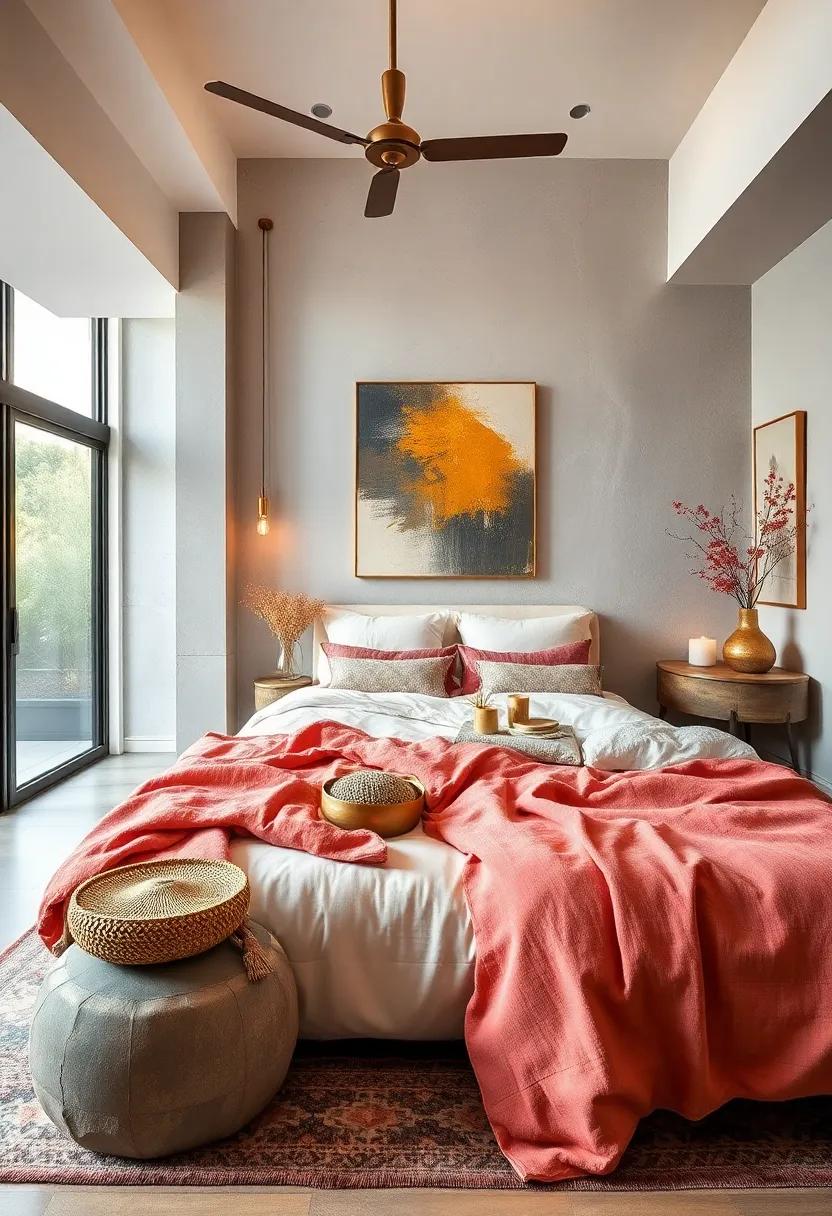 Introduce Warm Accents: Use gold or copper-toned decor and accessories to add a touch of warmth and sophistication to your tranquil haven