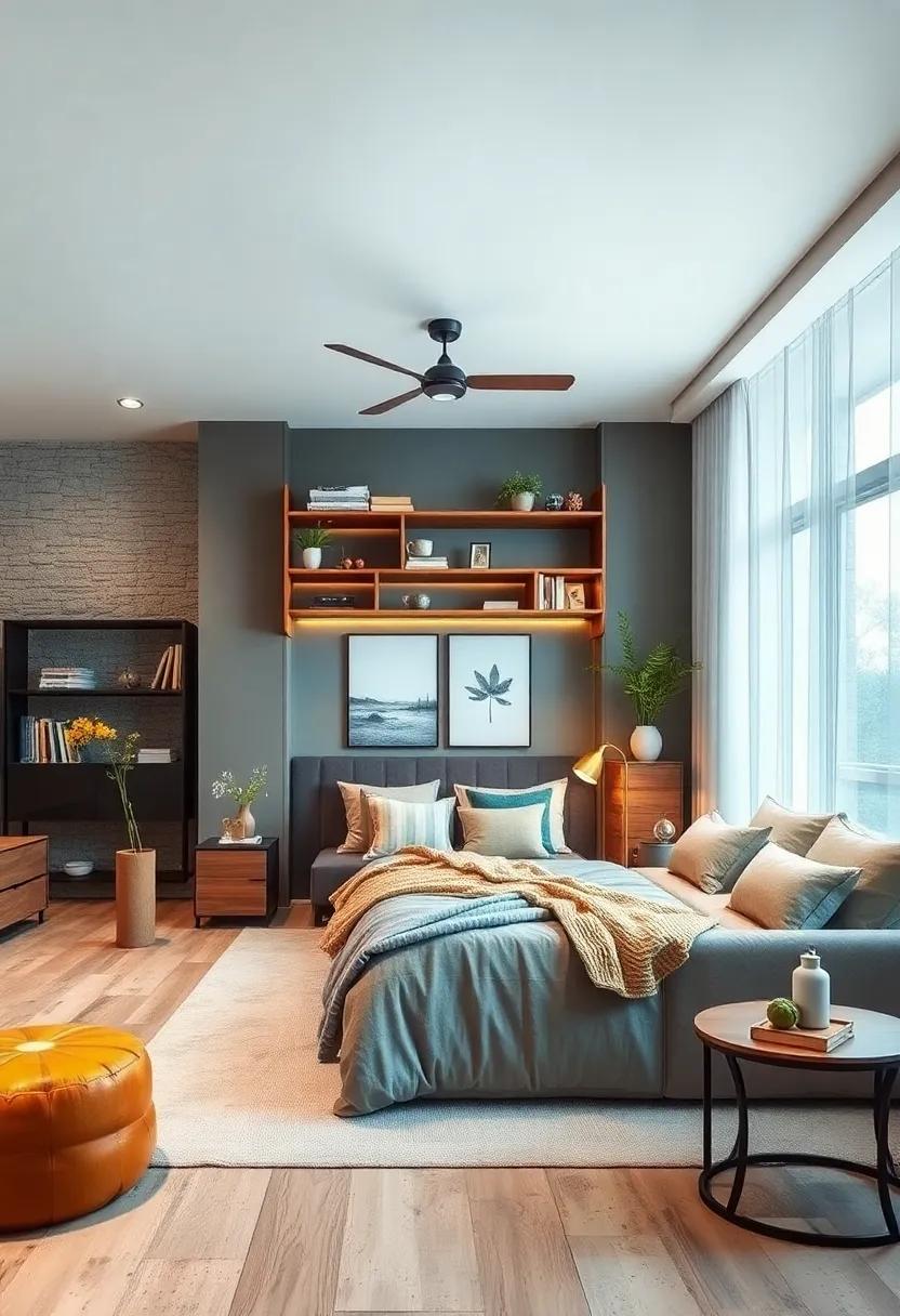 Make Use of Vertical Space: Install shelves or tall bookcases to utilize vertical space beautifully, offering both storage and a touch of style