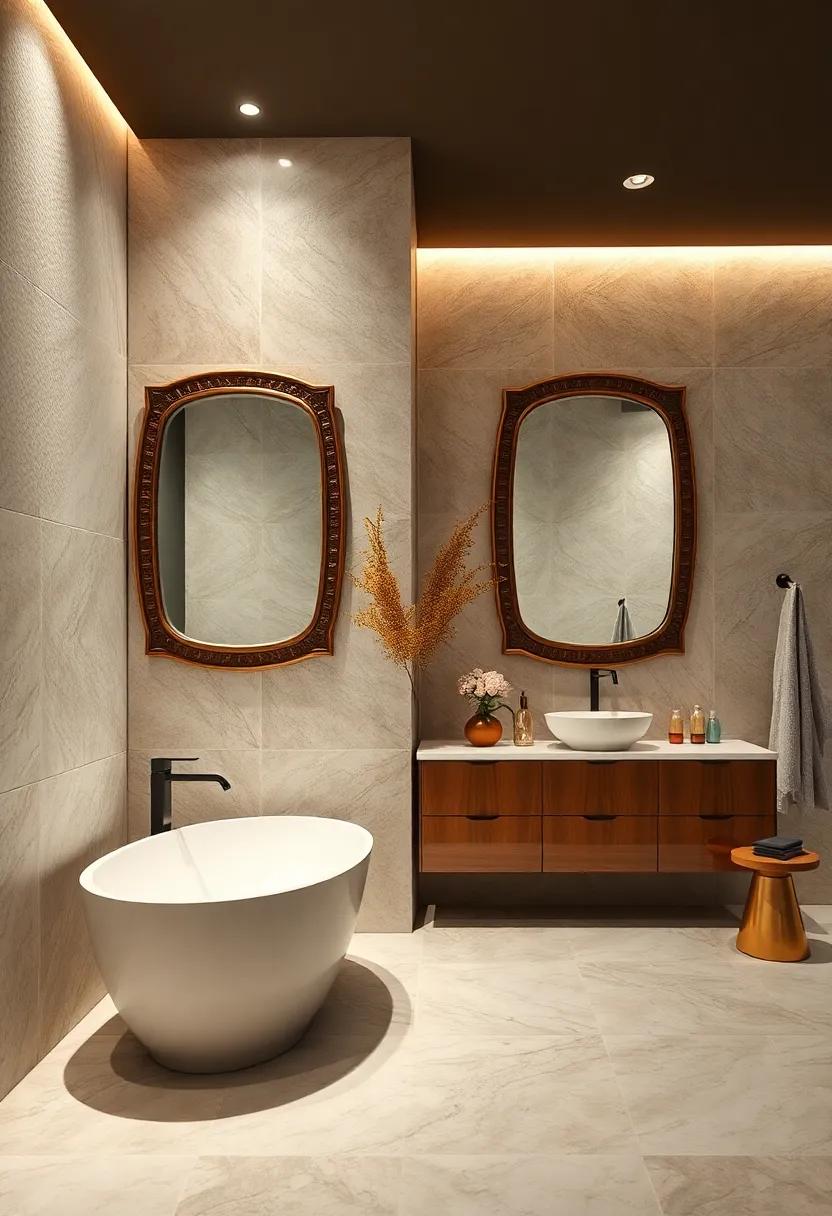 Elegant Mirrors: Use oversized mirrors with decorative frames to create the illusion of more space while reflecting light beautifully throughout the room