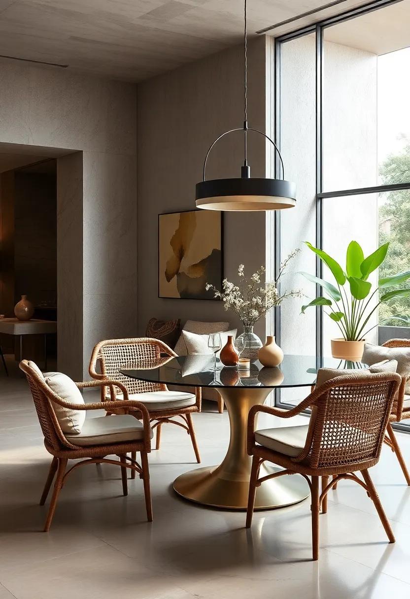 Choose dining chairs with a mix of textures, such as rattan and upholstery, to introduce different tactile‍ experiences while dining
