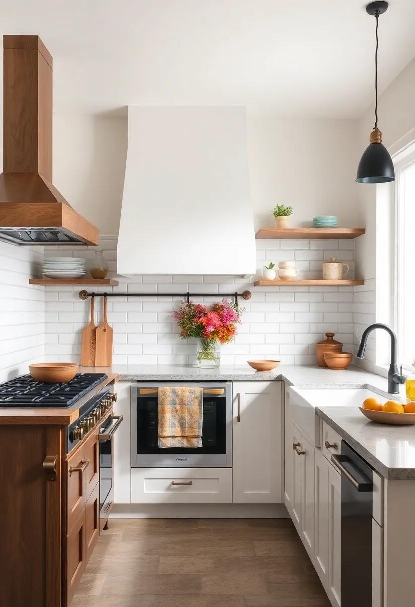 Pair subway tiles with brass or matte black fixtures for a polished look that enhances your kitchen's overall design