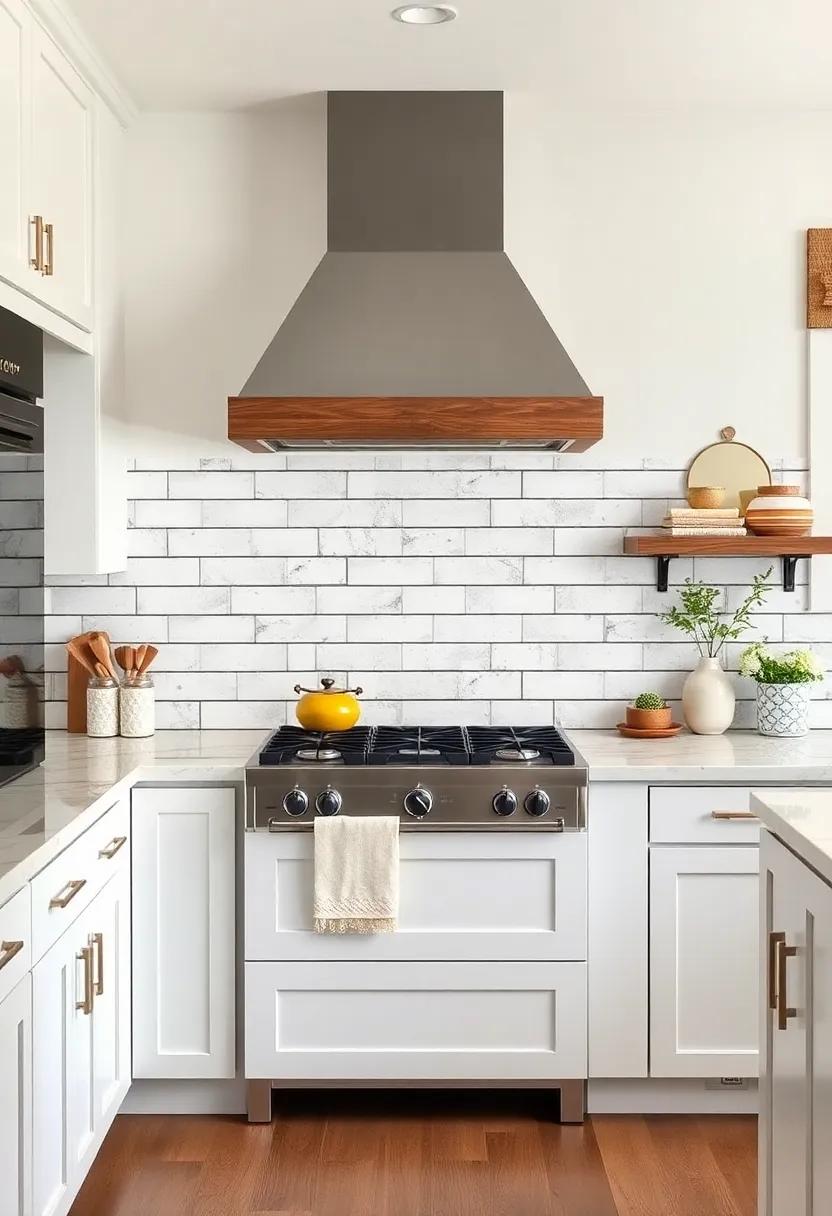 Highlight your stove area with a full-height subway tile backsplash for a striking focal point that also protects the wall