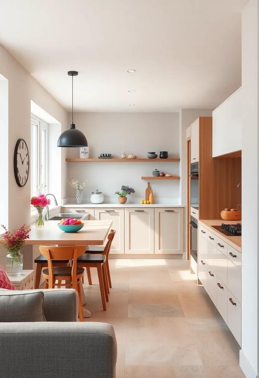 Choose Light Colors: Paint your kitchen in soft, light hues to reflect light and create an airy atmosphere