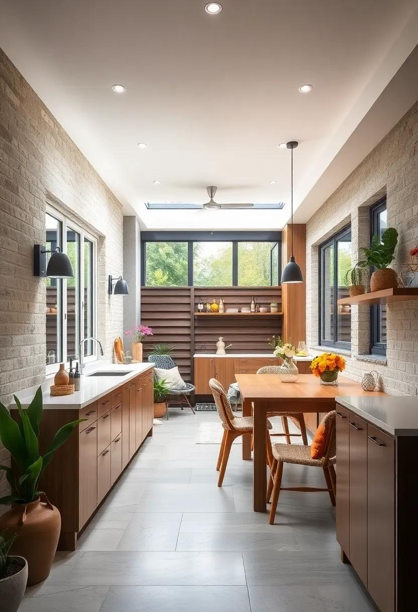 Connect Indoors and Outdoors: Create an inviting atmosphere by installing a patio or deck area just outside the kitchen