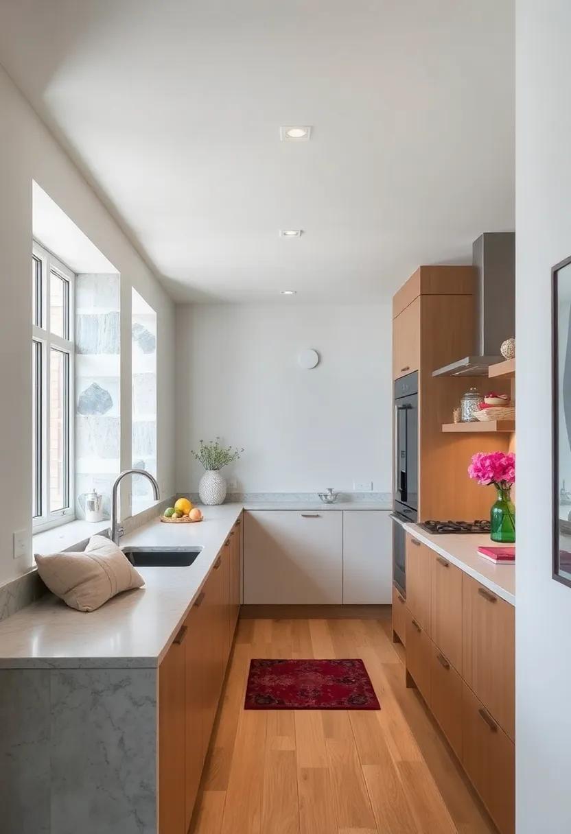 Opt for a Galley Layout: Design a sleek galley-style kitchen that streamlines workflow and reduces clutter