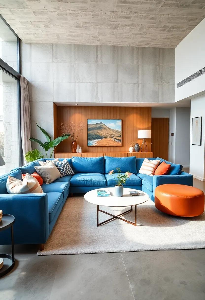 Pair with a Bright Coffee Table