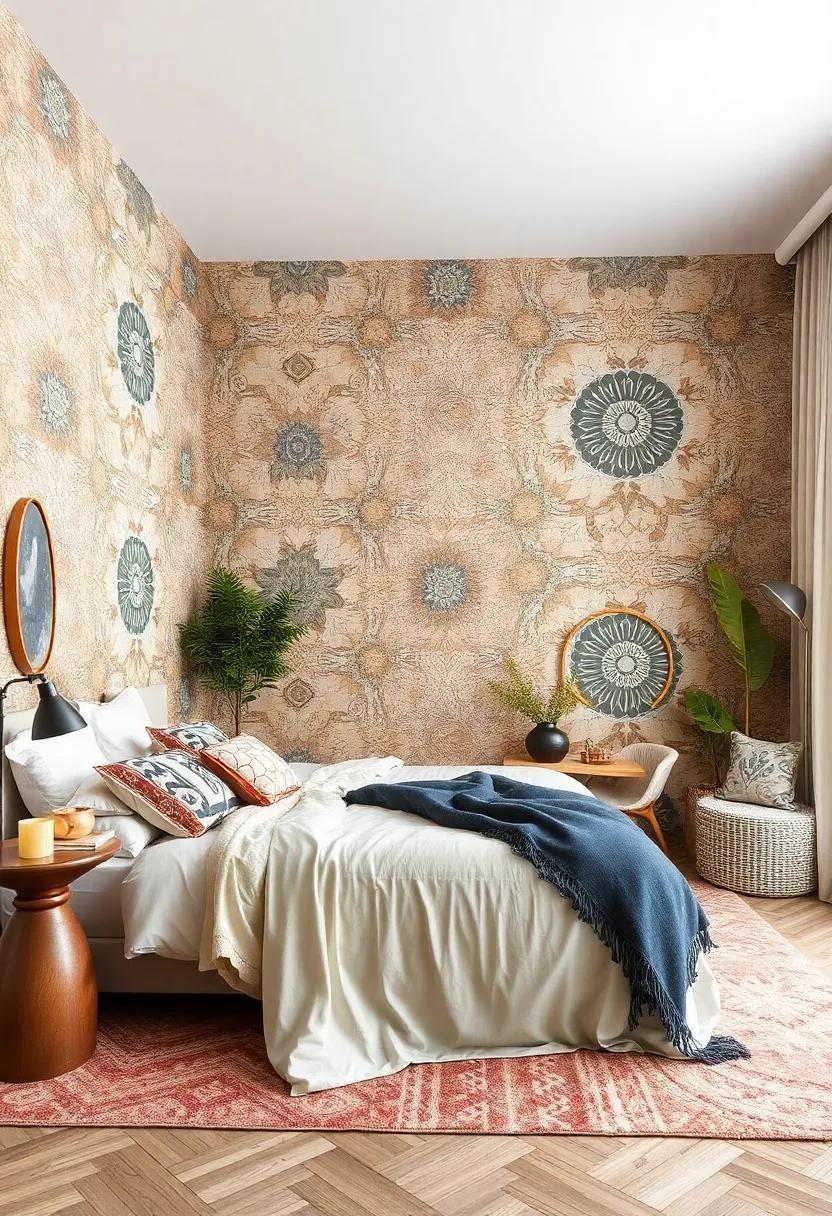 27 Boho-Inspired Bedroom Wallpaper Patterns to Transform Your Space into a Cozy Oasis