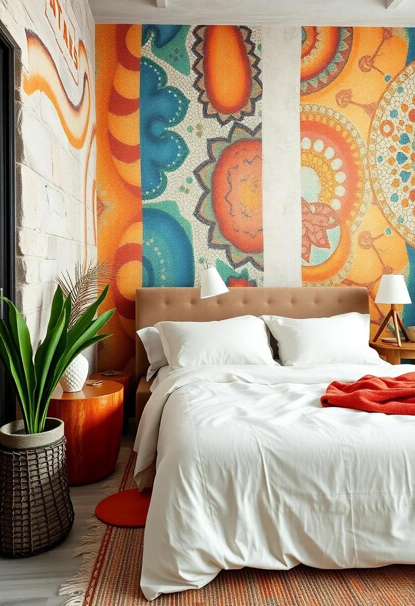 Mosaic ​color Burst: Vibrant mosaics with assorted colors give your ‌bedroom an explosion of energy while maintaining‍ a carefree bohemian ‌essence