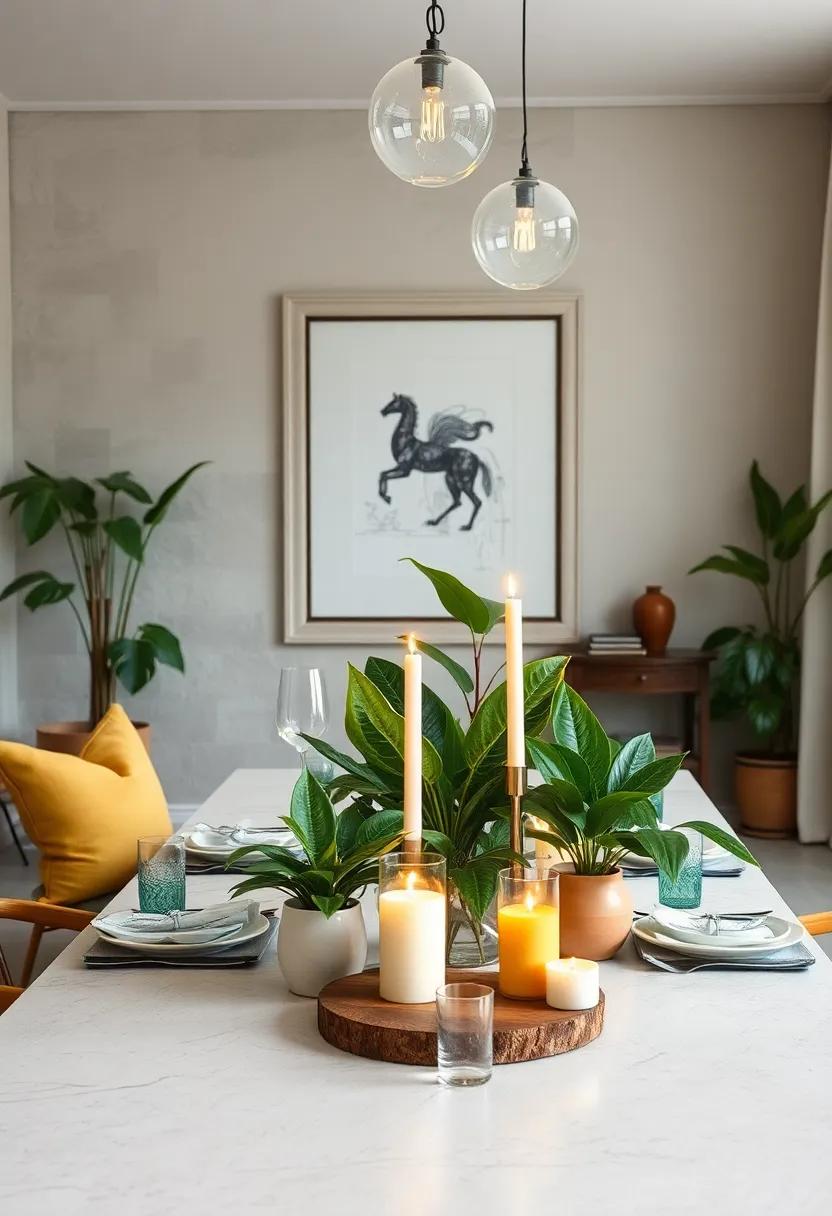 Accent⁤ with Candles: Surround your plants with candles on⁢ the table for a cozy ⁤and inviting atmosphere during dinner