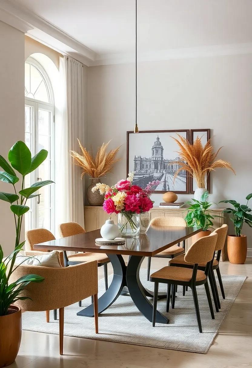 Incorporate Dried Flowers: Pair fresh plants with tasteful dried floral arrangements to add depth and texture to your decor