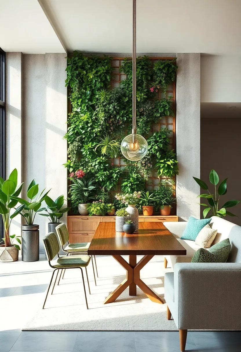 Vertical Garden Walls: Design a vertical‌ plant wall to transform ​an empty wall into a lush, ⁣green backdrop for your dining area