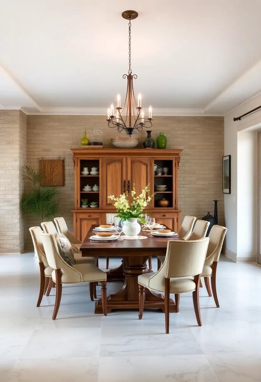 Antique Finds: Scour flea markets for antique pieces like sideboards or cabinets that bring a timeless charm to your farmhouse dining space