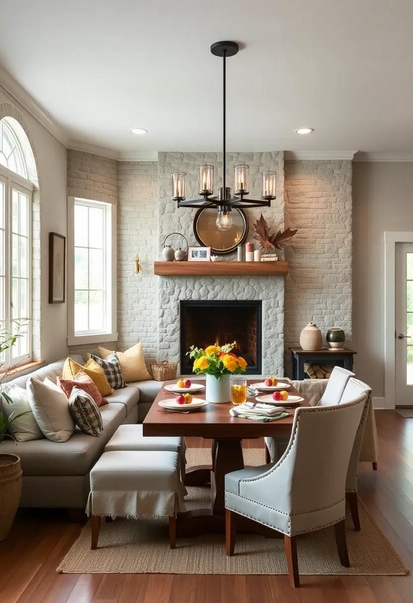 Cozy Fireplace Nook: If space allows, integrate a cozy fireplace or wood stove nearby to enhance warmth and comfort during family meals
