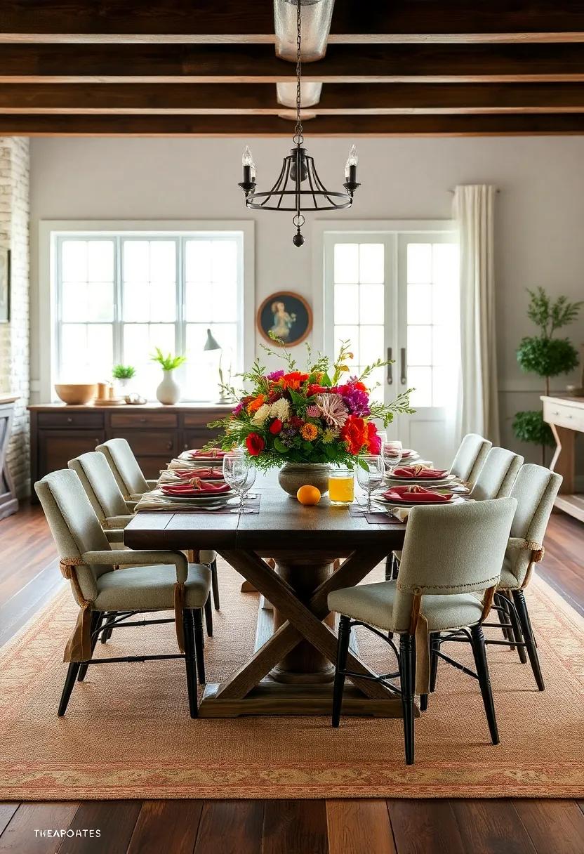 Farm Fresh Centerpieces: Create eye-catching centerpieces using seasonal fruits, wildflowers, or even a rustic wooden trough filled with fresh produce