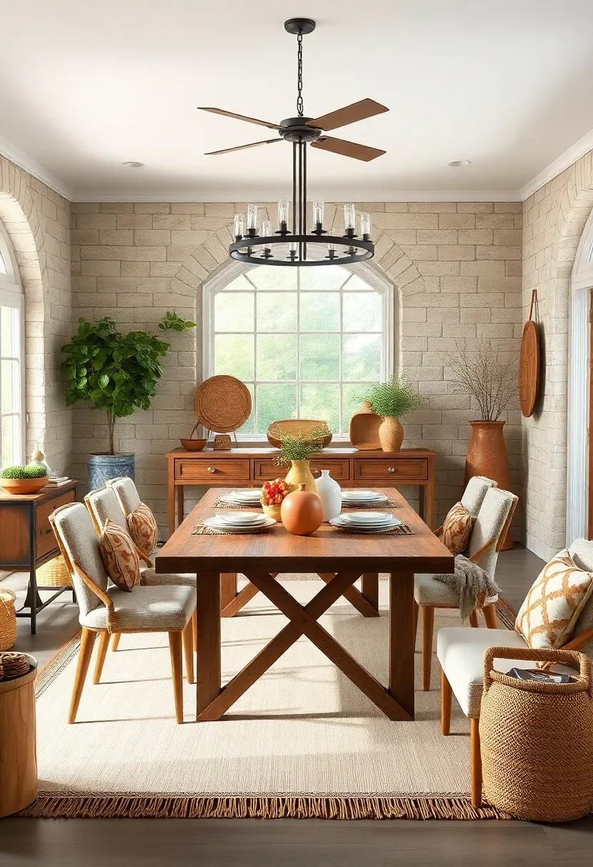 Handcrafted Goods: Decorate with handmade pottery, woven baskets, or artisanal serving pieces that celebrate craftsmanship and add authenticity to your decor