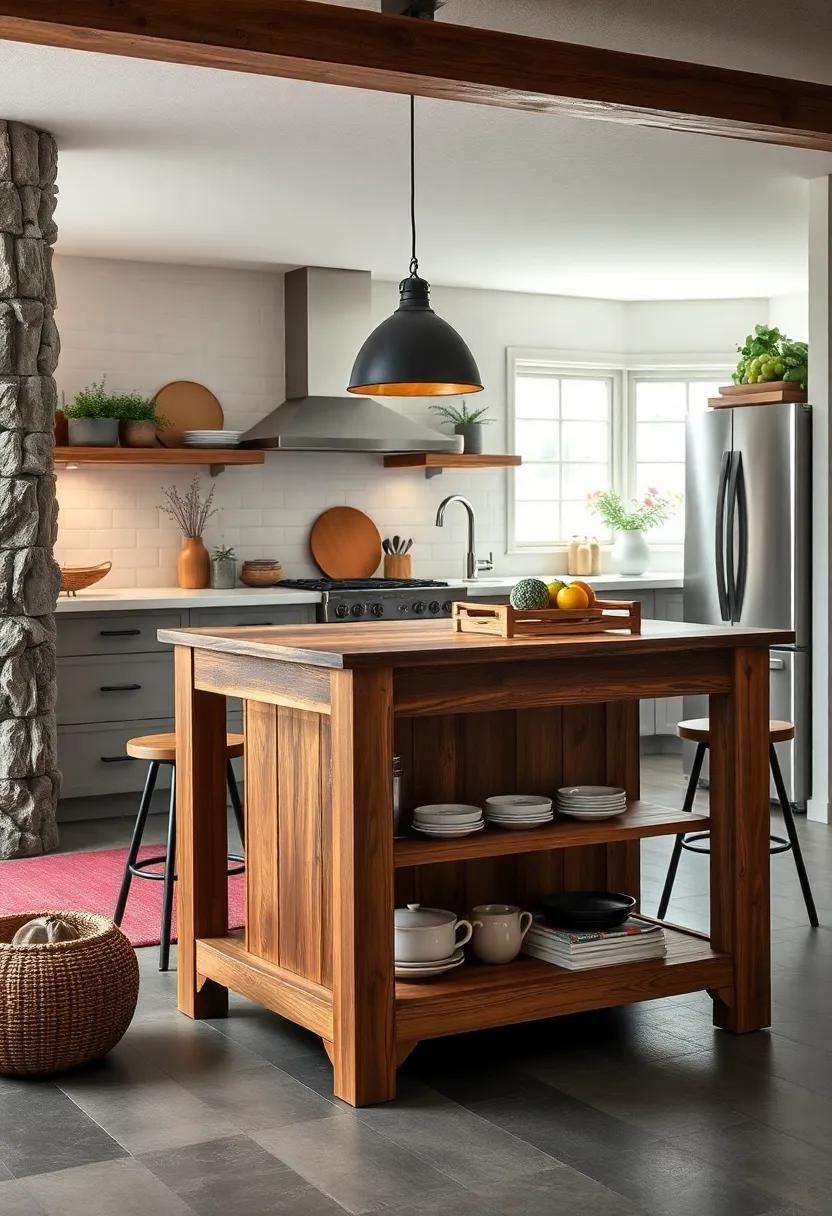 Farmhouse ‍Charm: This rustic beauty features ⁤reclaimed wood, offering a warm⁣ touch to your kitchen while maximizing ⁢space with built-in‍ shelving below