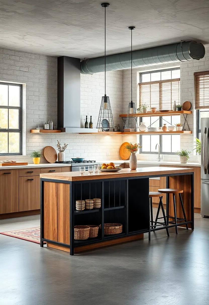 industrial Chic: Featuring‌ a ​mix of metal​ and wood, this narrow ‍island serves as a statement piece that complements an ⁤industrial kitchen design without⁣ taking ⁤up too⁤ much floor space