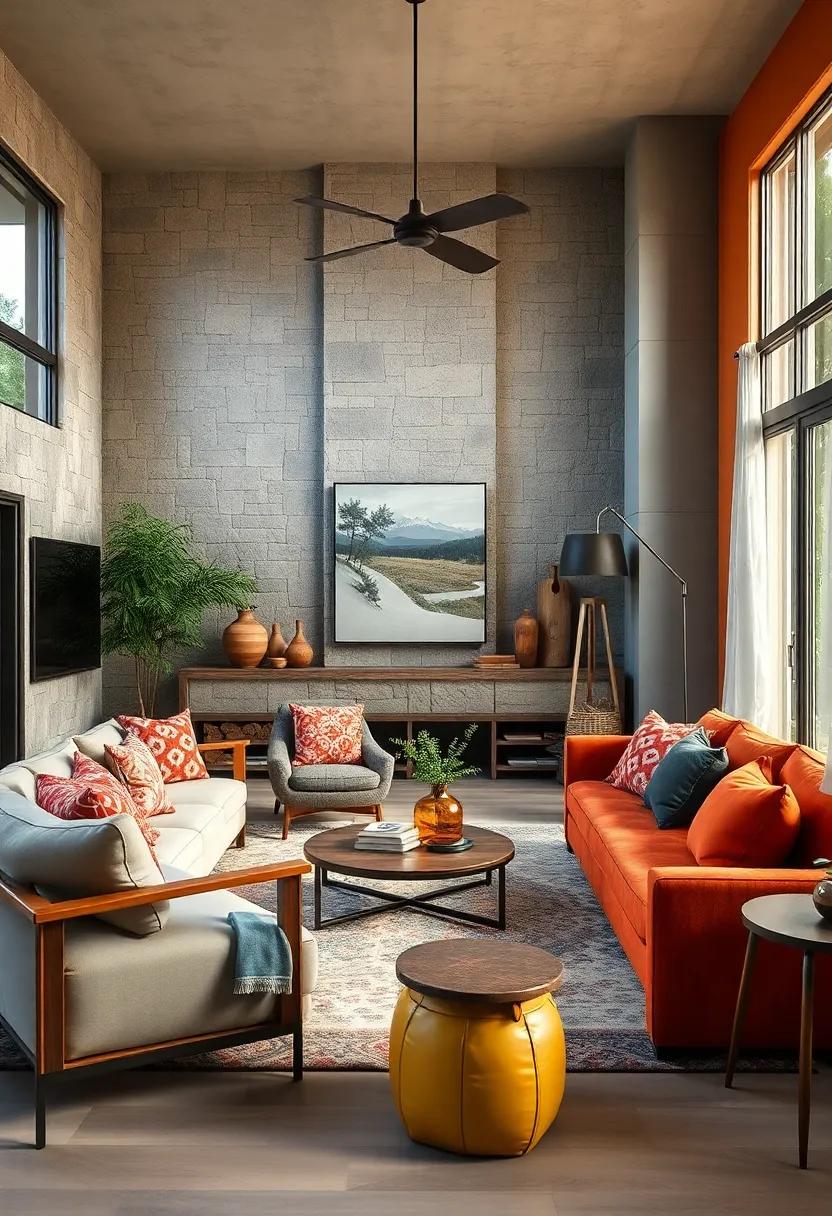 Create a Nature-Inspired Color Block: Use​ different shades⁣ inspired by natural elements—like river stones or sunsets—to define ⁤areas in your living room attractively